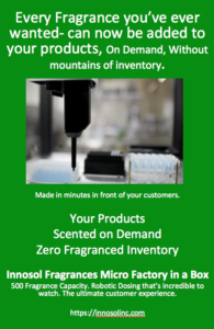 Every Fragrance you’ve ever wanted can now be added to your products, On Demand, Without mountains of inventory
